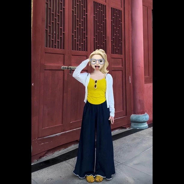 拾一 花边裤 小个子阔腿牛仔休闲裤