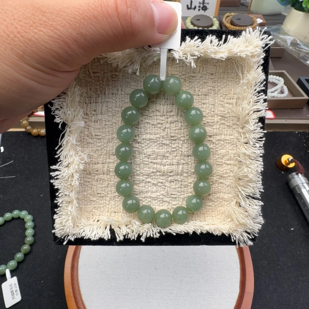 和田玉未镶嵌手链卡10粉青，41