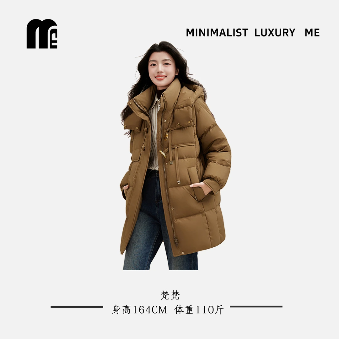 ME 冬季中长款连帽羽绒服 YHF211580G