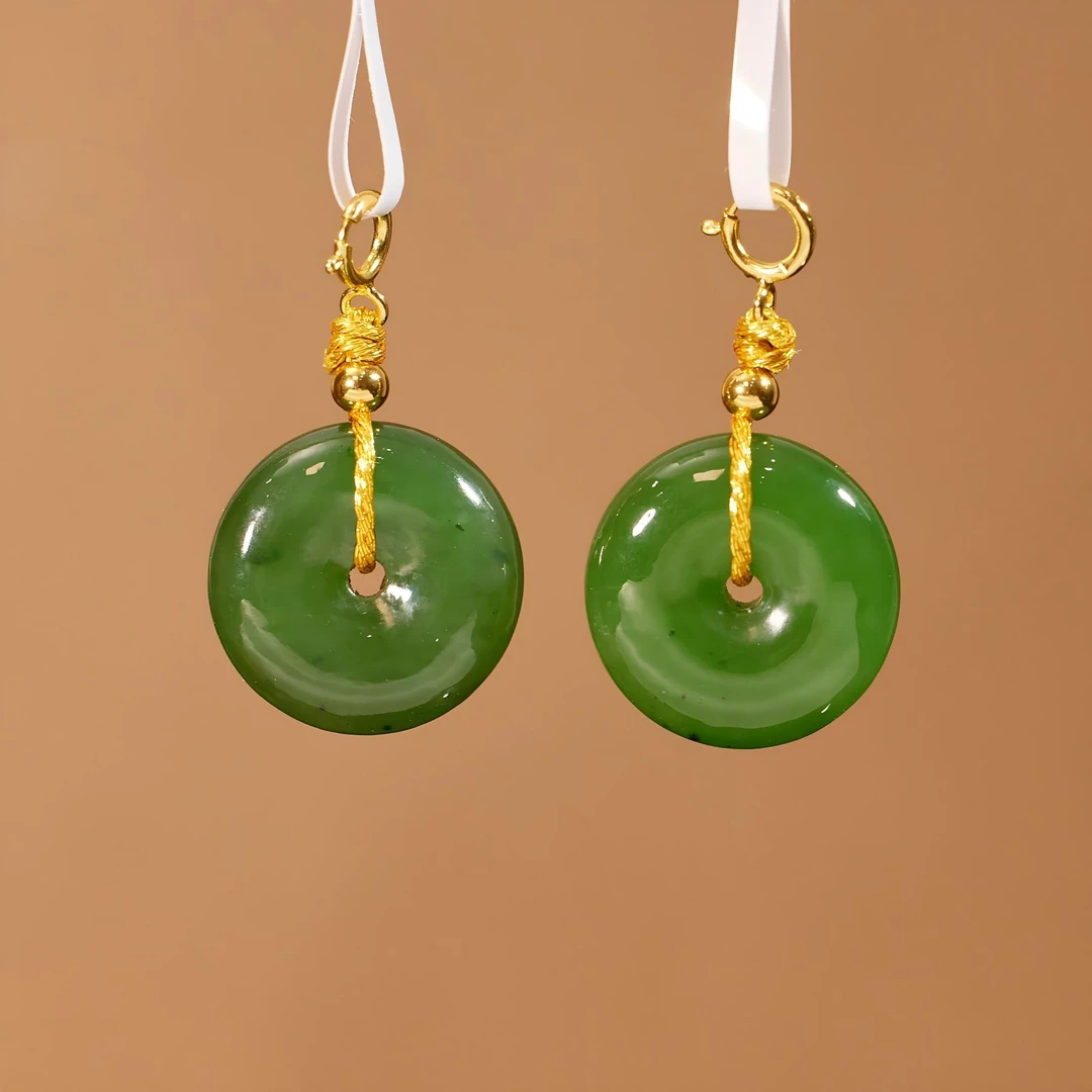 【玉峰珠宝】碧玉平安扣吊坠（多样性发一）XB-H4200