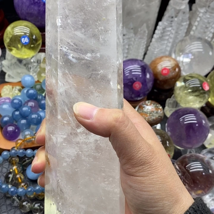 怡***殿石材天然白水晶柱