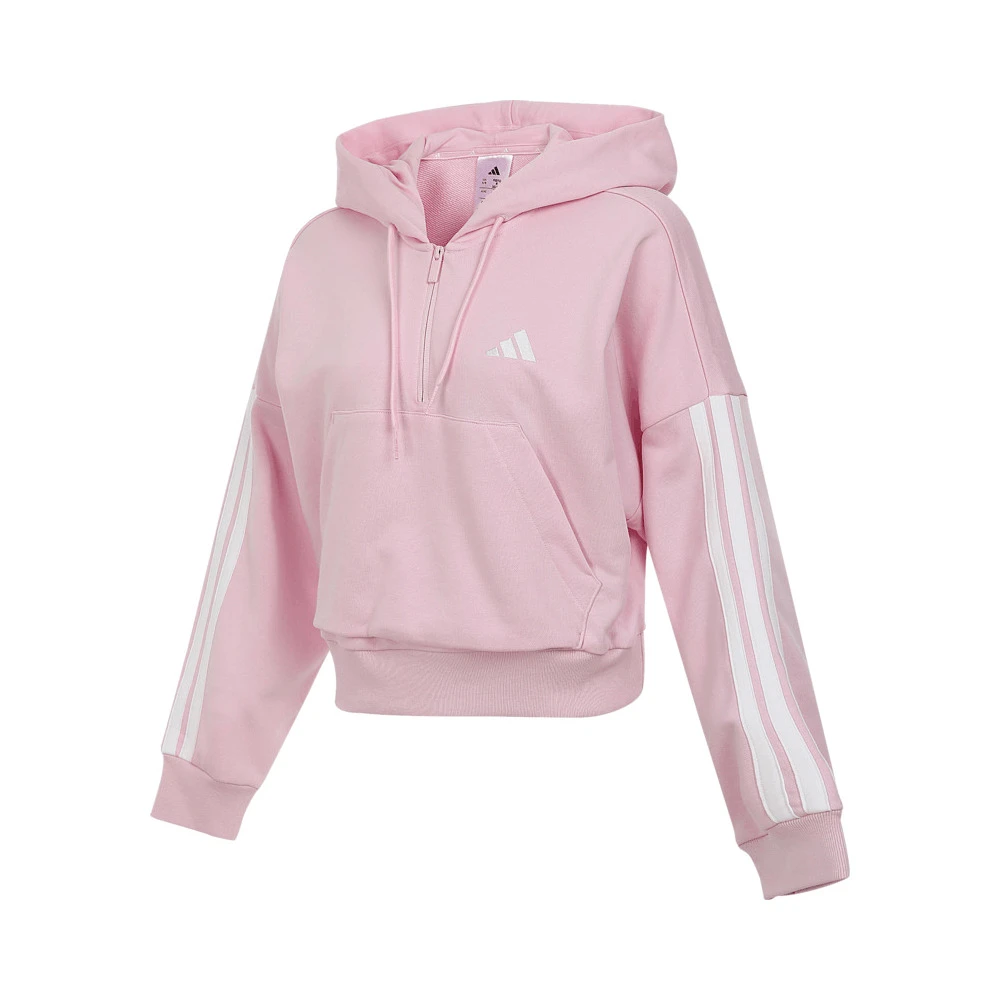 【滔搏联动】adidas阿迪达斯女子W 3S FT QZ HD针织连帽卫衣JN1943