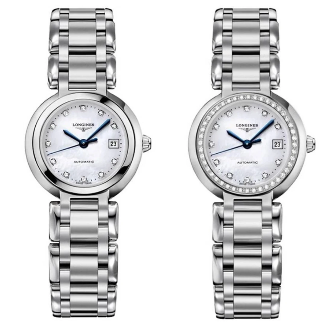 99新 Longines/浪琴 心月111/机械/贝母钻刻/表径26.5mm/女士腕表