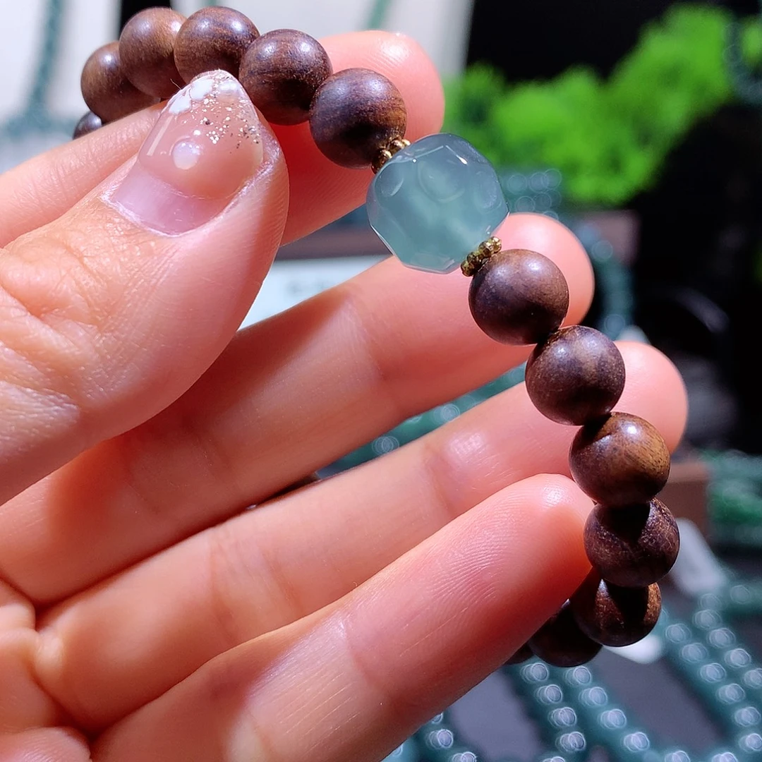 翡翠未镶嵌手链天然a货翡翠单珠11+