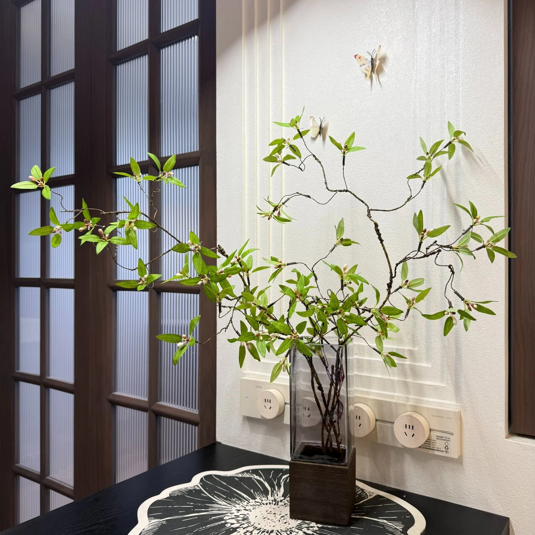 掬涵仿真藤蔓石榴枝新中式客厅餐厅桌面装饰插花高端仿真花【荐】