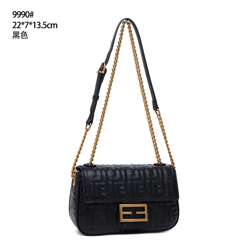 【RAIN.CUN】QYX-9990-黑色气质百搭简约斜跨轻奢女包