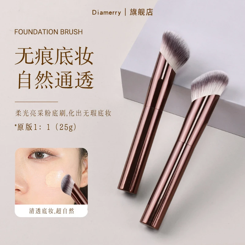 沧州化妆刷长柄斜型粉底刷打底遮瑕刷无痕修容刷轻薄腮红刷轮廓刷