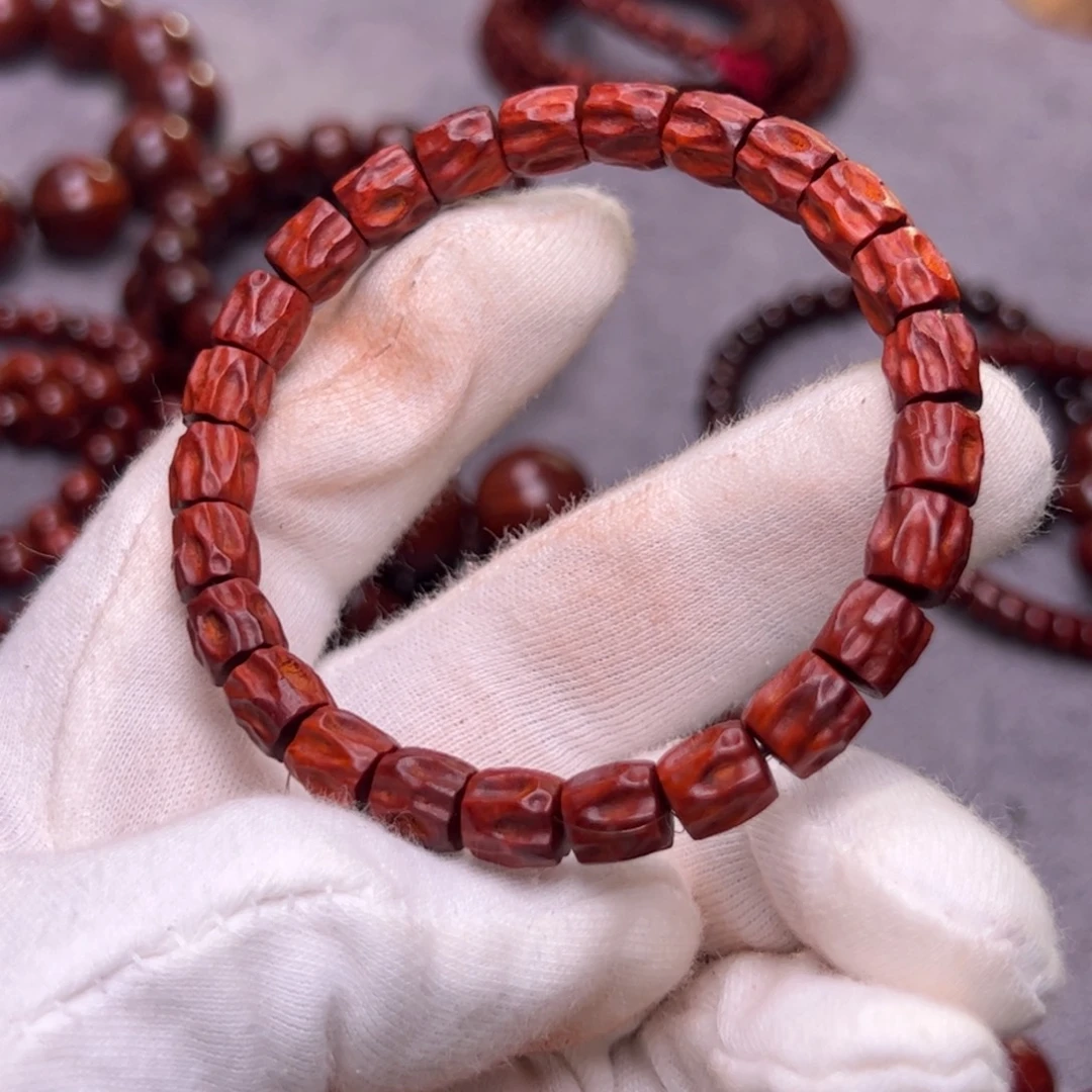 手串/手链小叶紫檀7mm直筒顺深坑 百香紫檀 超精工