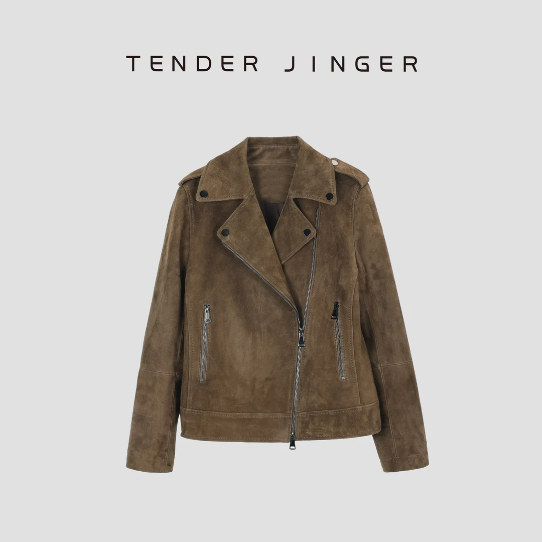 Tender Jinger【黑标】羊皮革机车夹克外套T51BPM002B