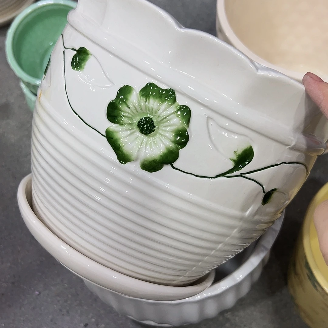 外贸尾单陶瓷花盆凑10米包邮