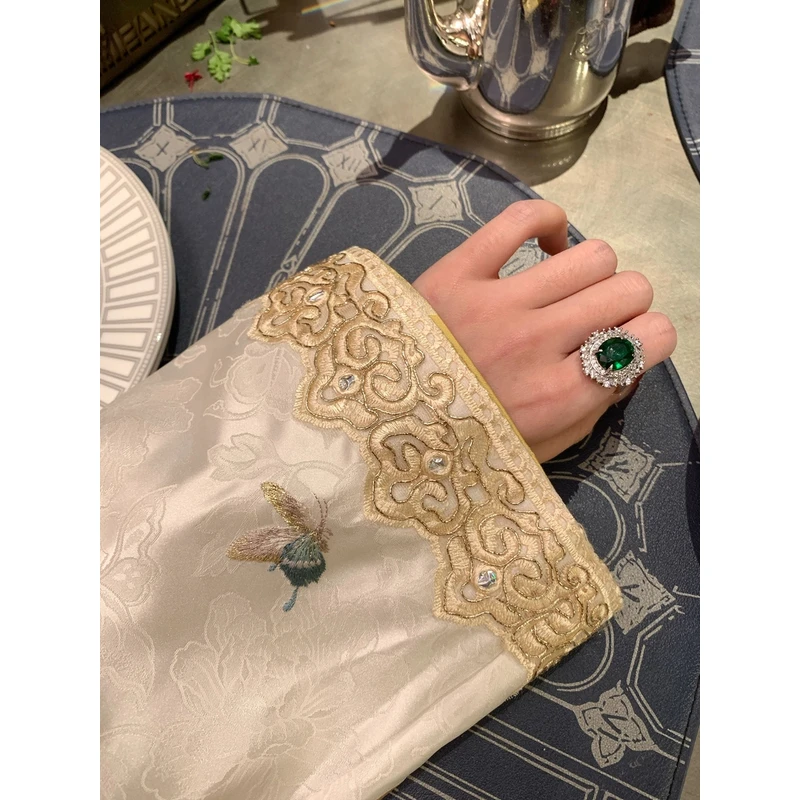 铜合金合成锆石戒指 【雅乔定制】帝王绿戒指YQTZ-250204