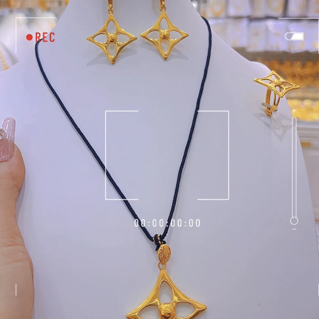 铜合金大理石项链 铜合金时尚三件套项链Ksمەڭگۈ ئۆزگەرمەيدۇ