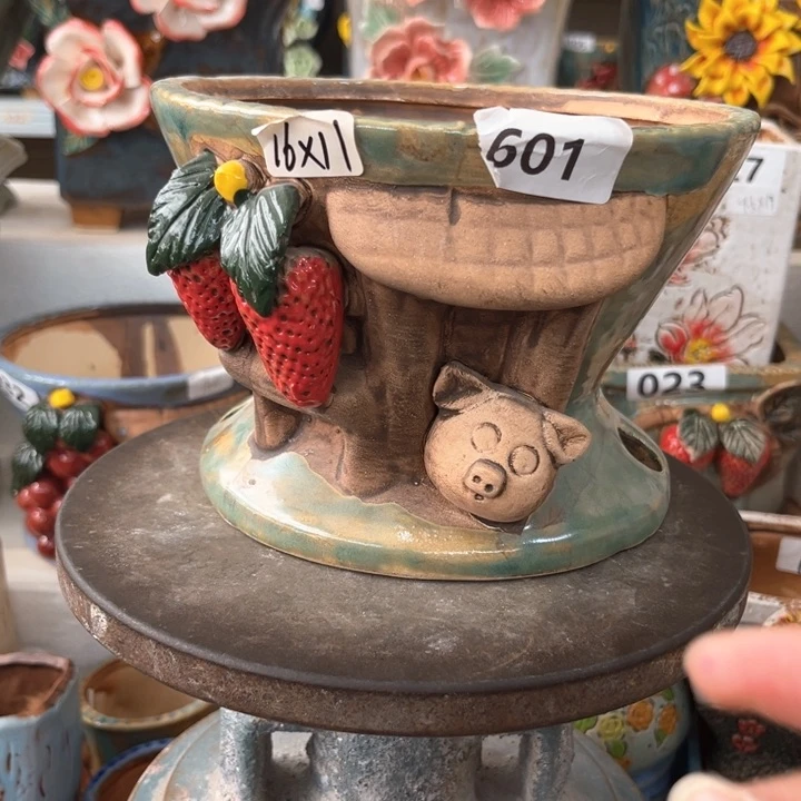 紫砂花盆粗陶材质多肉花盆