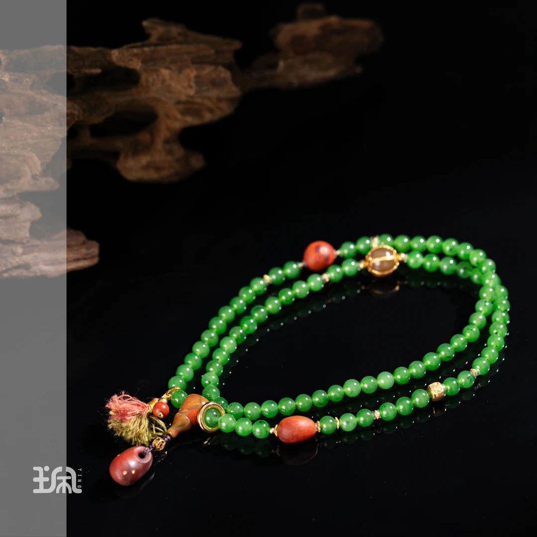 柳词|和田玉*手串*18K金镶嵌CCC25072416多样性发其一