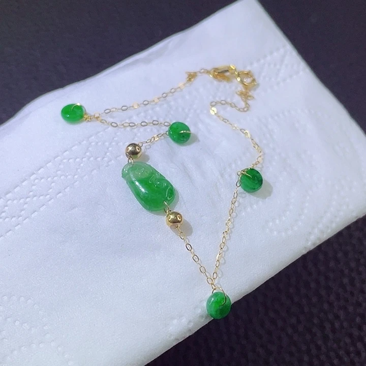 翡翠颈饰18K金镶嵌翡翠