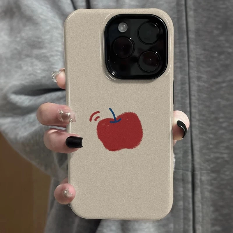 磨砂菲林二合一红苹果适用苹果16华为oppo小米15vivox200pro1加