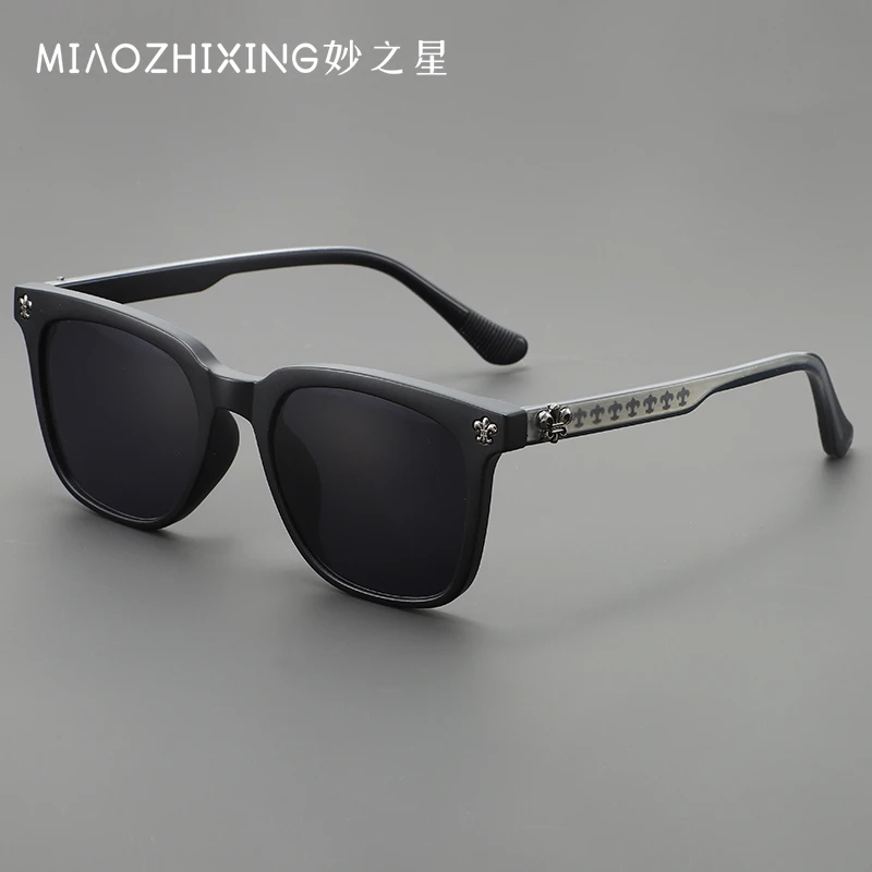 复古黑框墨镜男款近视可配度数大脸复古方框黑色痞帅风男式太阳镜