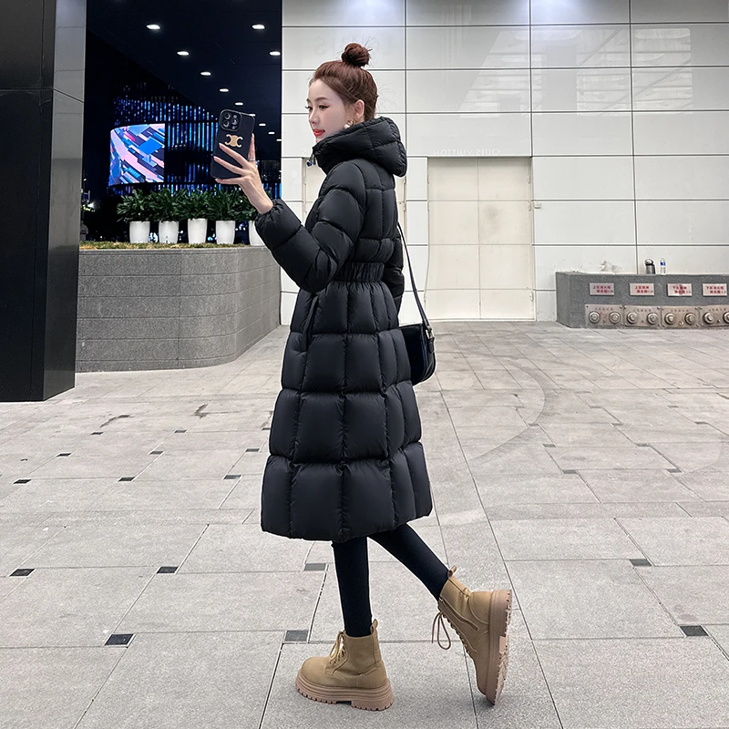 【现货、清货】小蛮腰羽绒服女中长款2024新款连帽外套