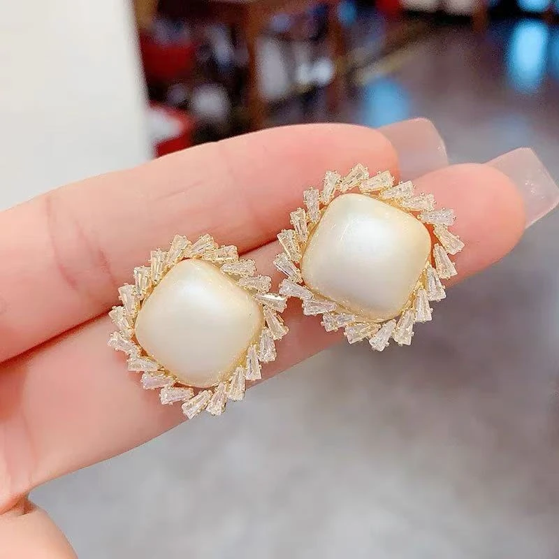 铜合金耳饰 62时尚气质百搭方形耳饰