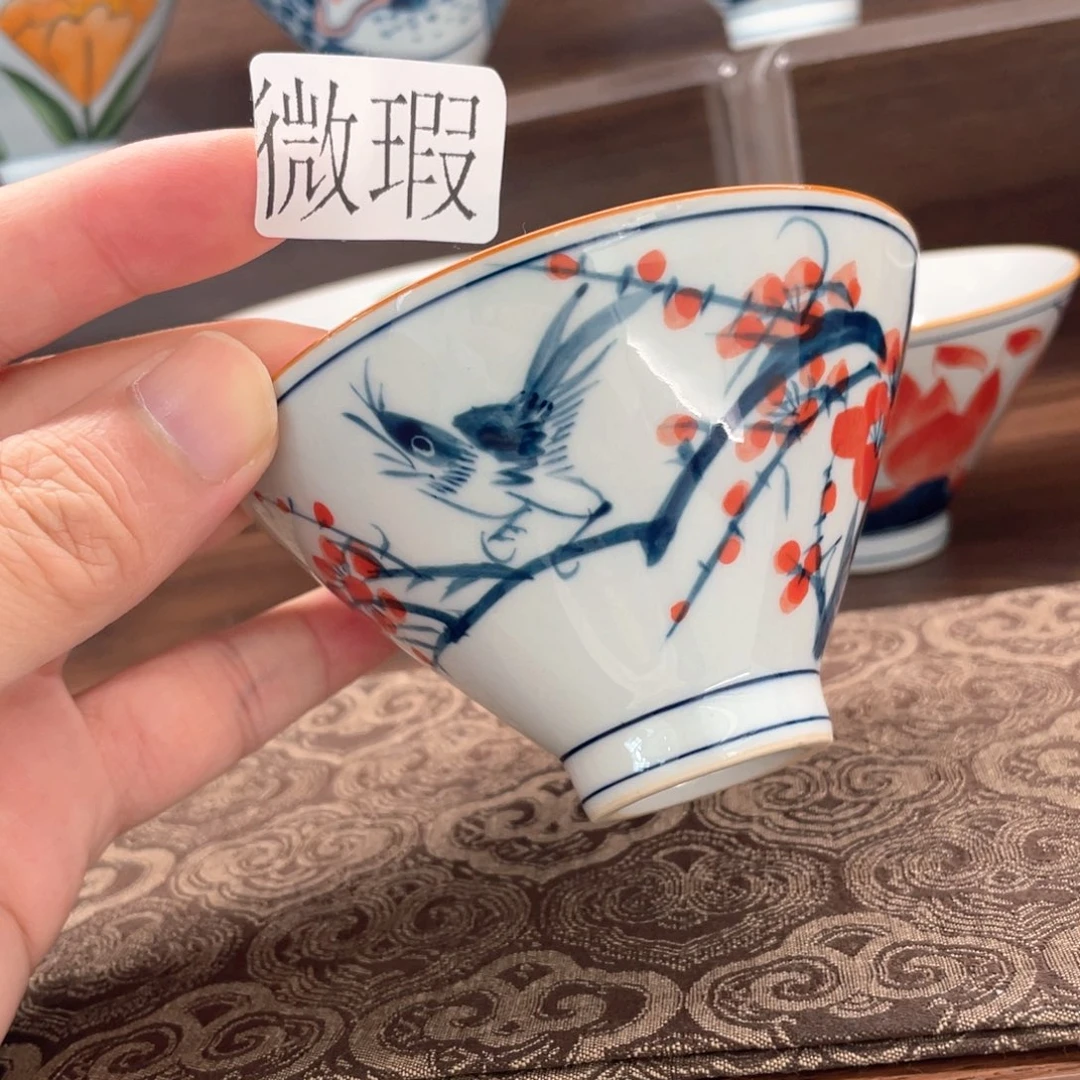 釉下手绘茶具微瑕