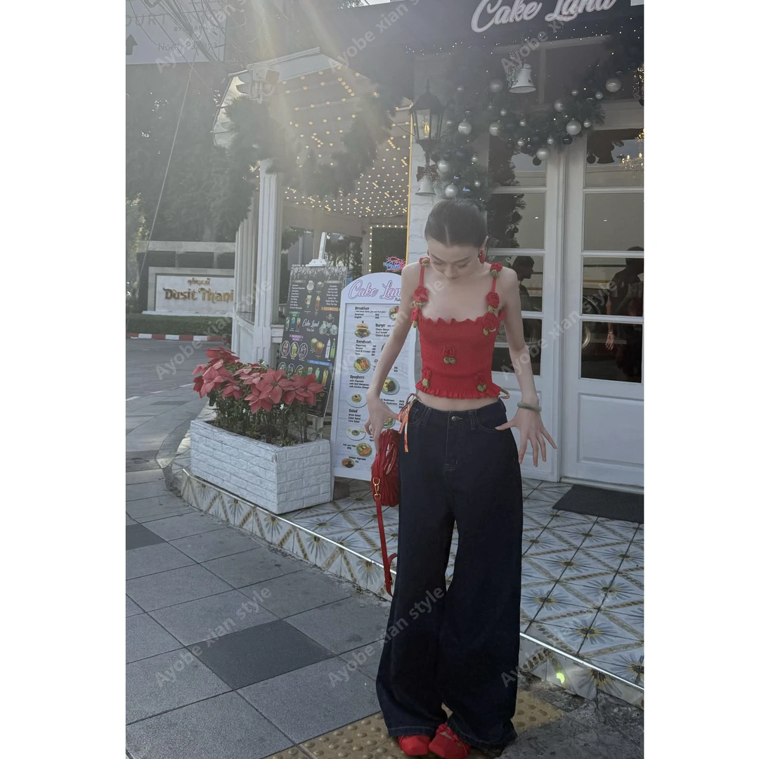 【Ayobe】复古牛仔脏脏做旧裤~阔腿宽松版型2025春季新款经典长裤