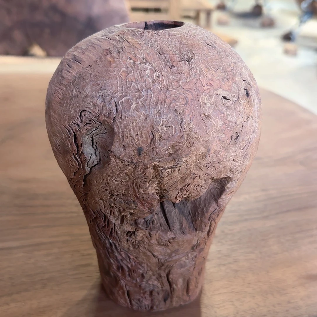 木铁栎木手工制作小花瓶