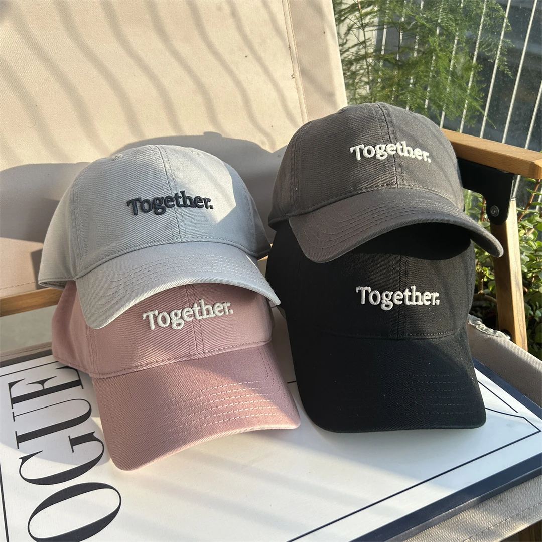 2025新款Together立体刺绣时尚韩版 软顶棒球帽男女休闲帽子百搭