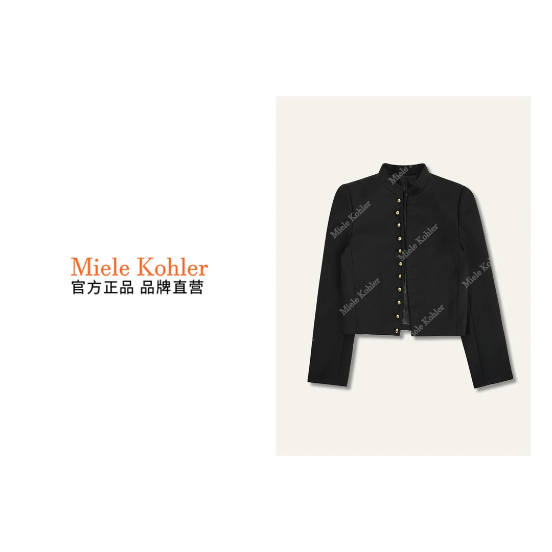 MieleKohler新款设计感立领显瘦羊毛外套时尚休闲百搭MKODKX23002