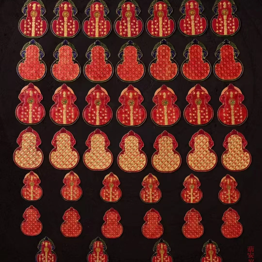 岳福珠宝足金葫芦手机贴