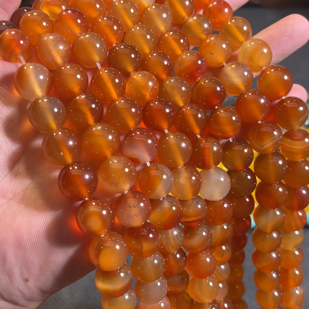未镶嵌玛瑙/玉髓珠宝半成品荔枝冻玛瑙一条14mm