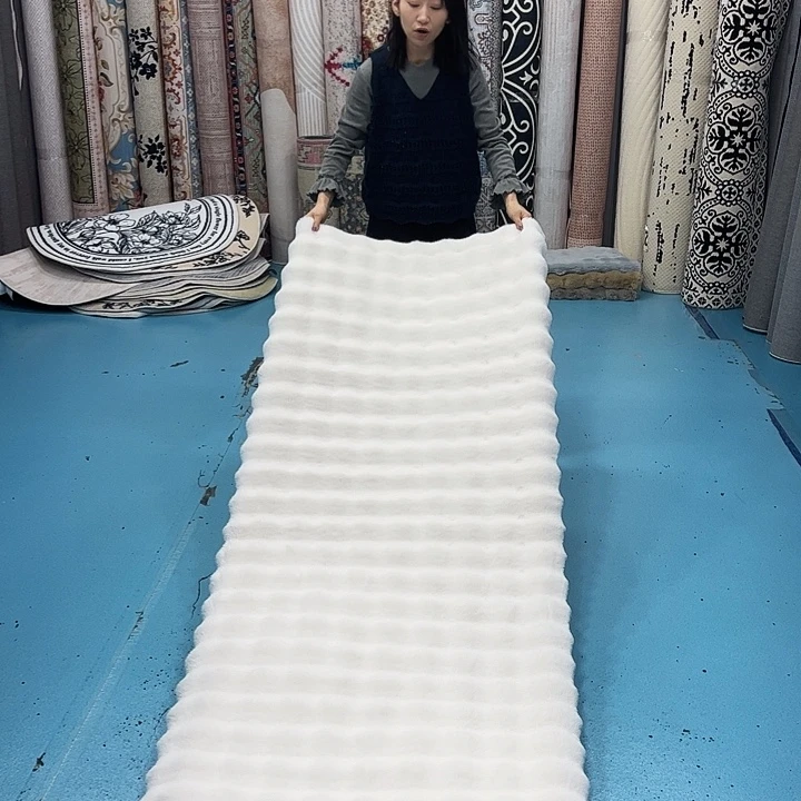 混纺80×200仿兔毛泡泡球麂皮绒底特价尺寸误差正负1-3厘米