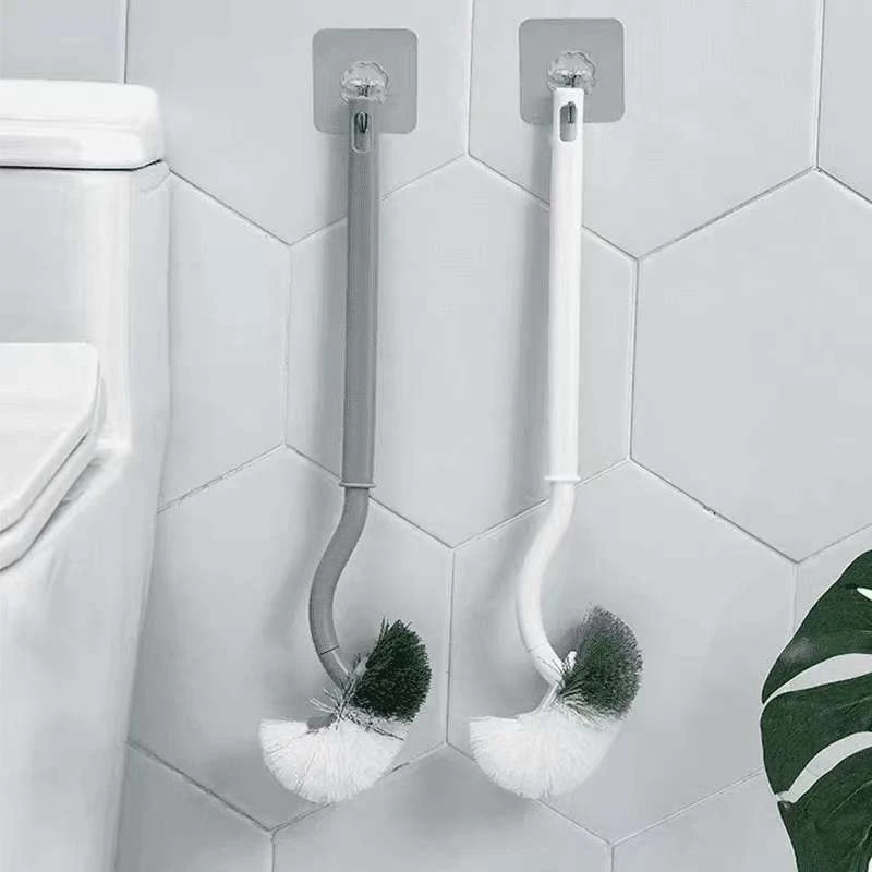 发2个卫生间日式家用马桶刷长柄软毛马桶清洁刷壁挂式厕所刷子