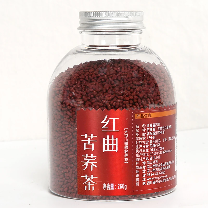 邛池红曲苦荞茶260g凉山荞麦高芦丁麦香味罐装