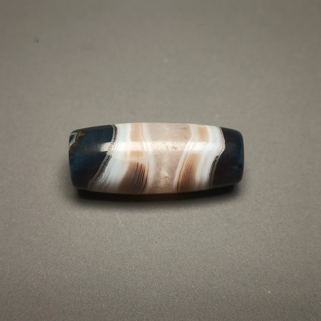 清代缠丝玛瑙珠/DZ176282/古玩/收藏/德州文物
