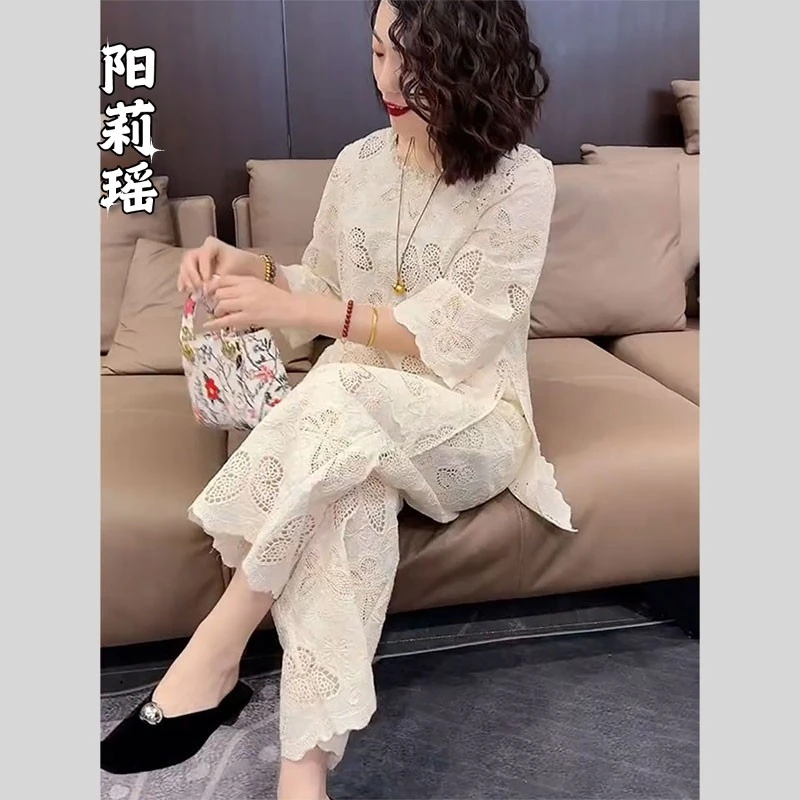 夏装搭配一整套独特高级感气质新中式国风上衣裤子套装女2025新款