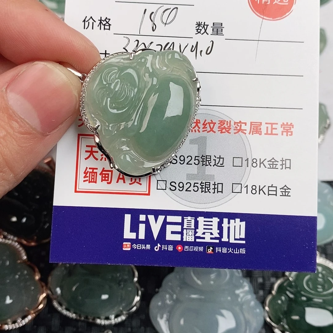 翡翠银S925镶嵌颈饰
