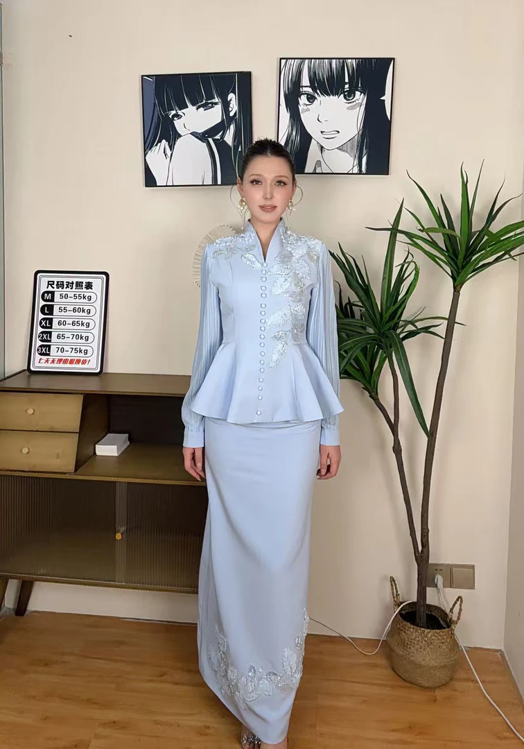 中国风法式宫廷风慵懒风时尚女装上衣半裙套装气质优雅