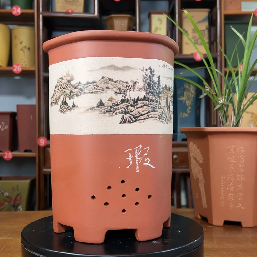 【闪购商品】紫砂花盆周之夏精品紫砂花盆