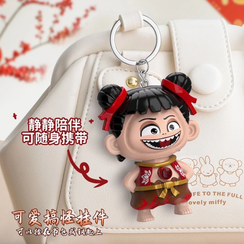 高级哪吒玩具表情旋转变脸玩具按压魔童挂件闹海摆件创意哪吒现货