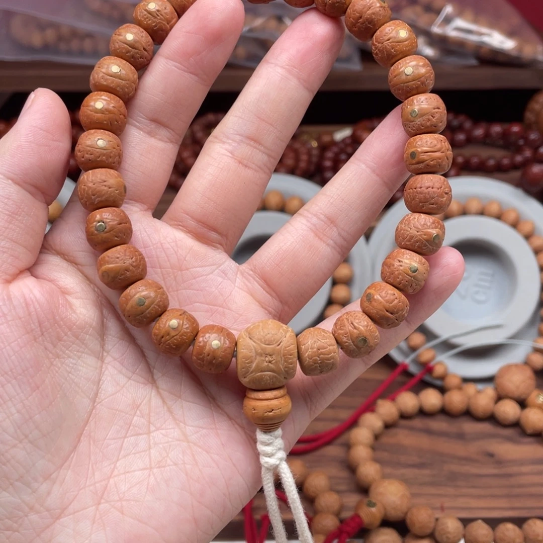 手串凤眼菩提尼泊尔凤眼菩提藏式铜钉手串