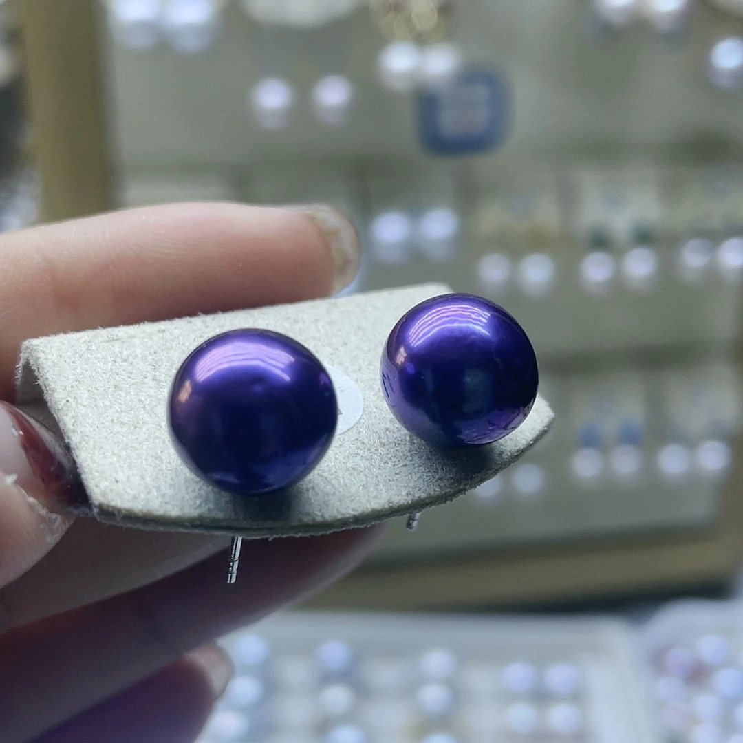 淡水珍珠耳饰银S925镶嵌