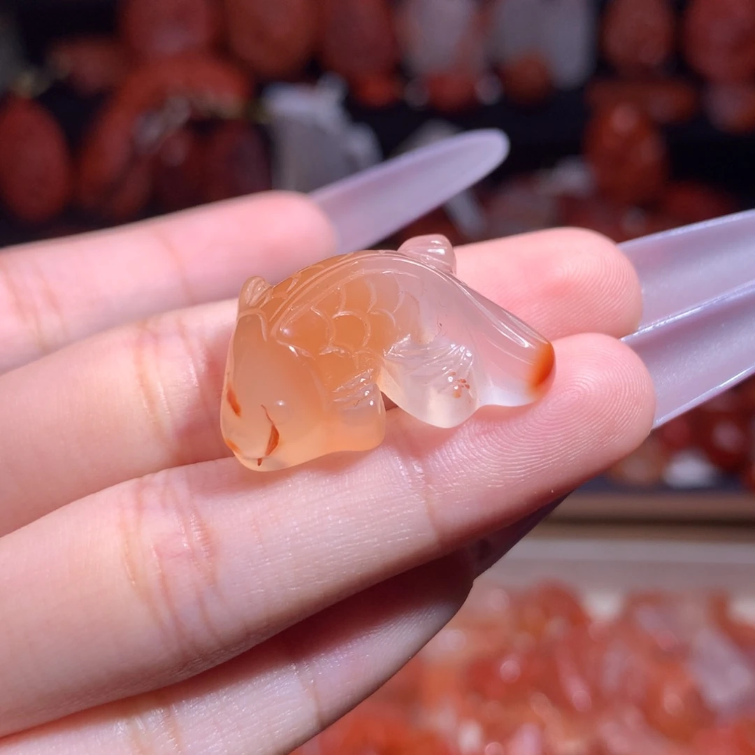 南红玛瑙未镶嵌珠宝半成品锦鲤2