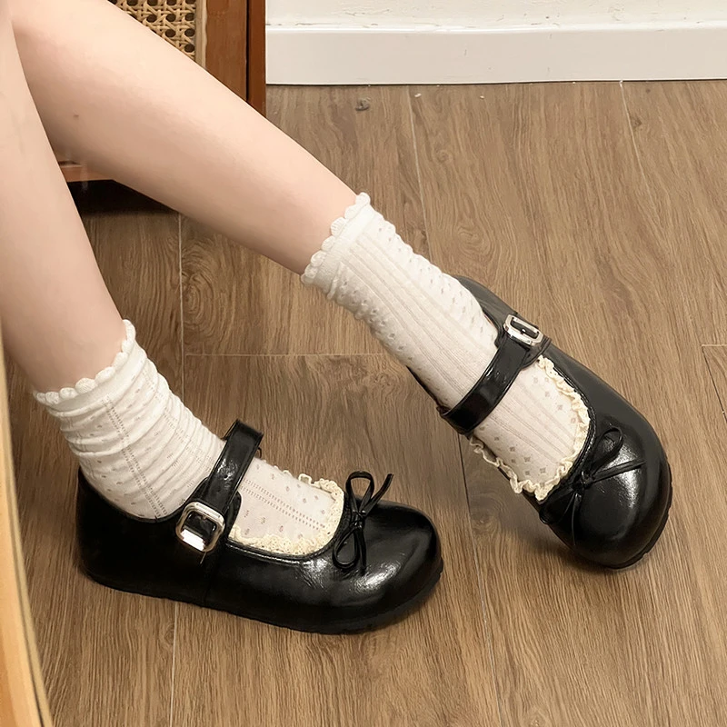 妈妈鞋夏季法式芭蕾风一字扣单鞋年夏季新款配裙子内增高浅口玛丽