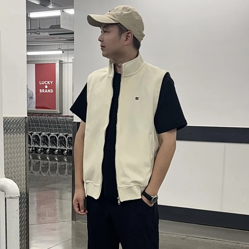 SEKE/三克 重磅春秋拉链外套立领马夹无袖运动卫衣有型单层背心男