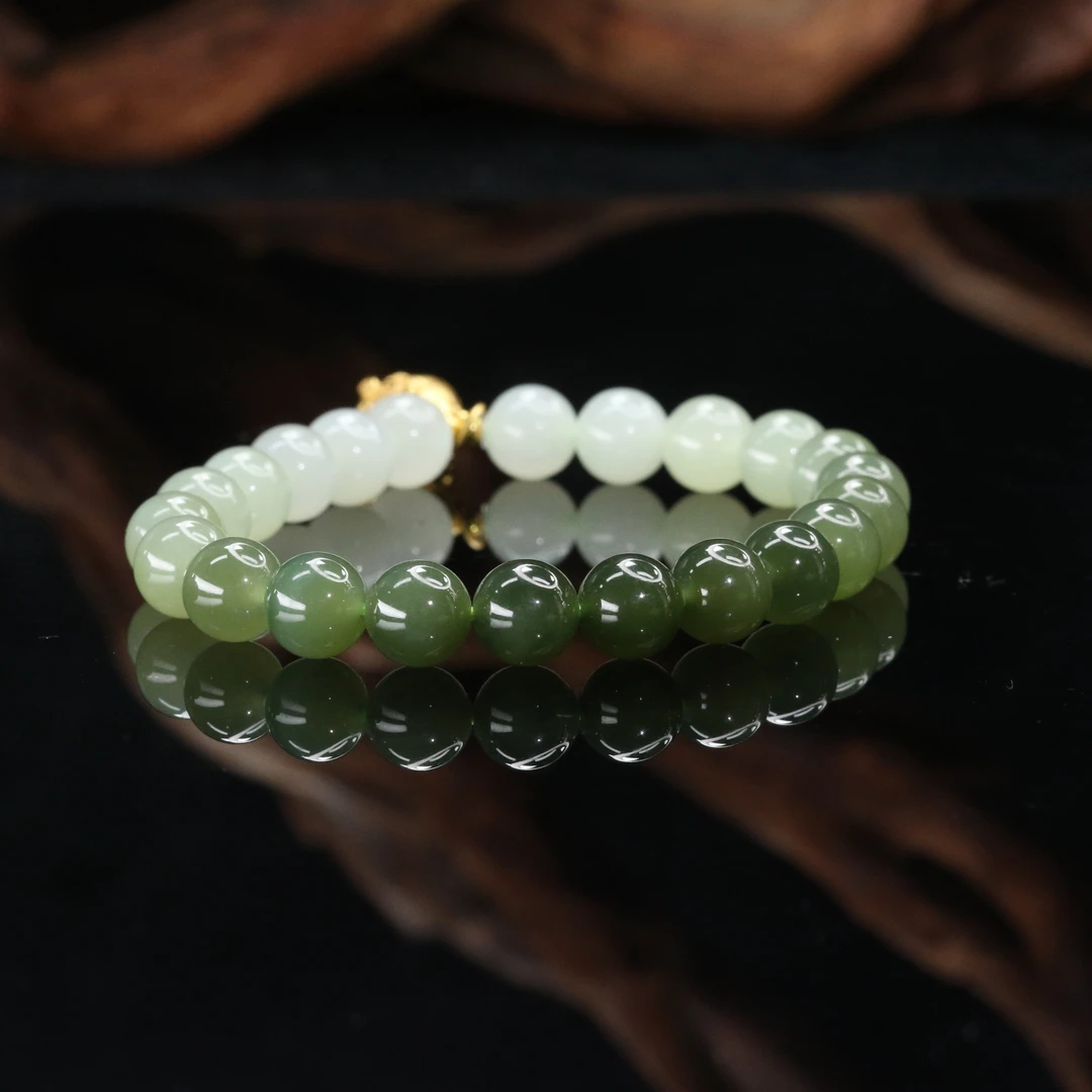 56和田玉渐变手串/000148上海嘉禾拍卖