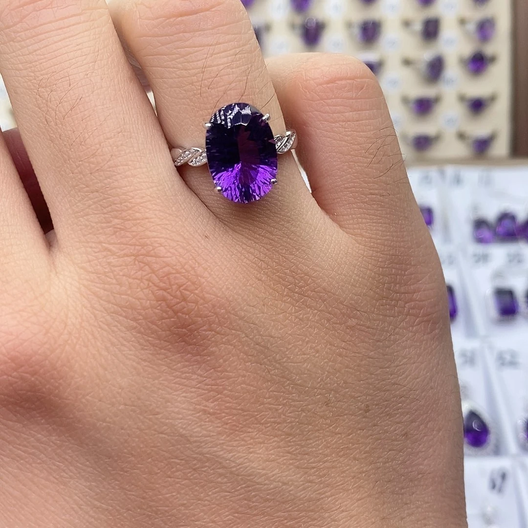 紫晶纯天然无优紫水晶Q银S925镶嵌用****8