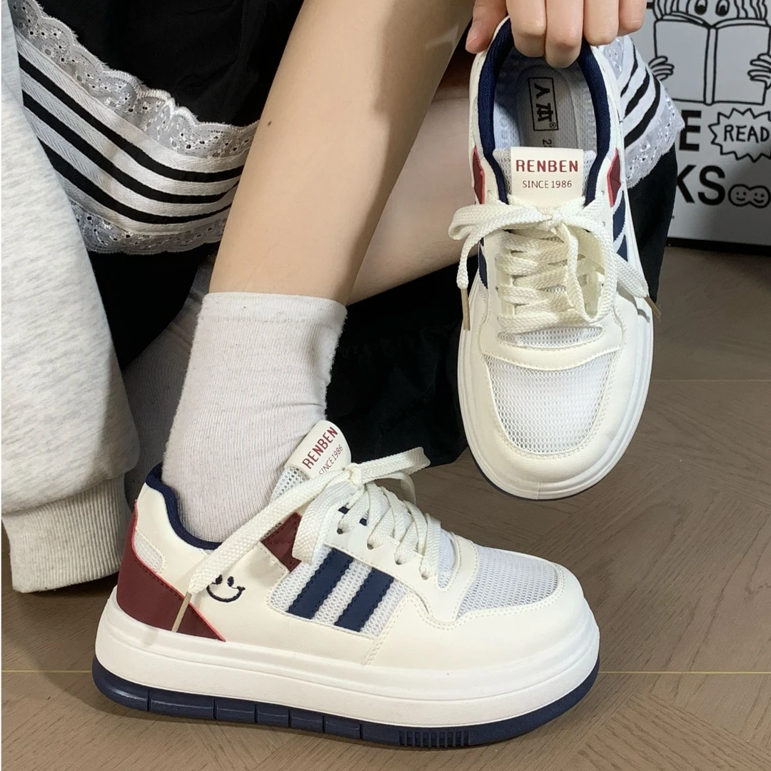 人本爆款板鞋女2025秋季新款日常休闲校园百搭学生运动小白鞋女鞋