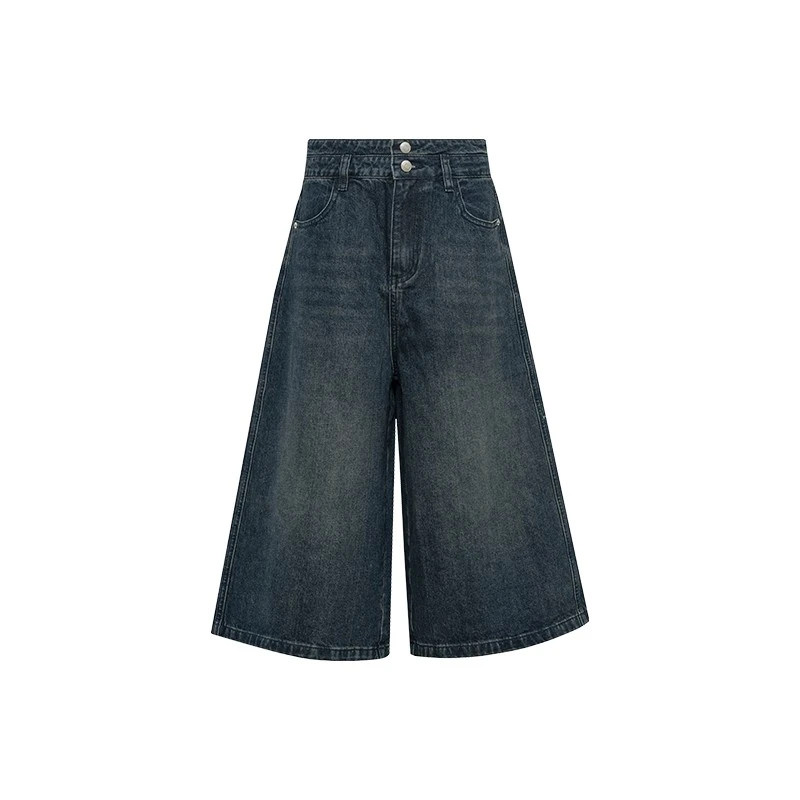 美洋MEIYANG【70系列现货】拉风牛仔裤 潇洒帅气复古阔腿七分裙裤