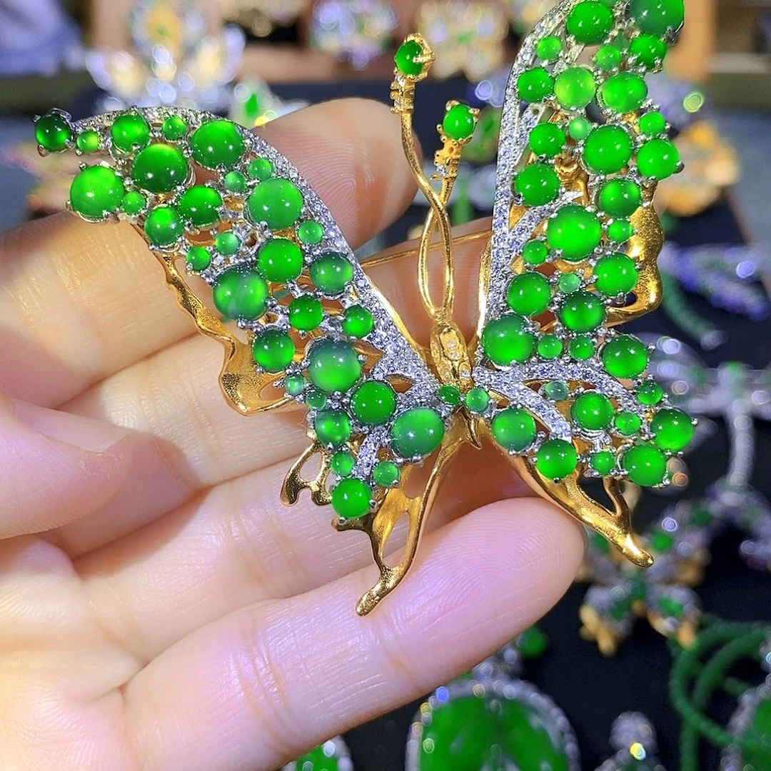 吊坠(不含链)银S925镶嵌翡翠