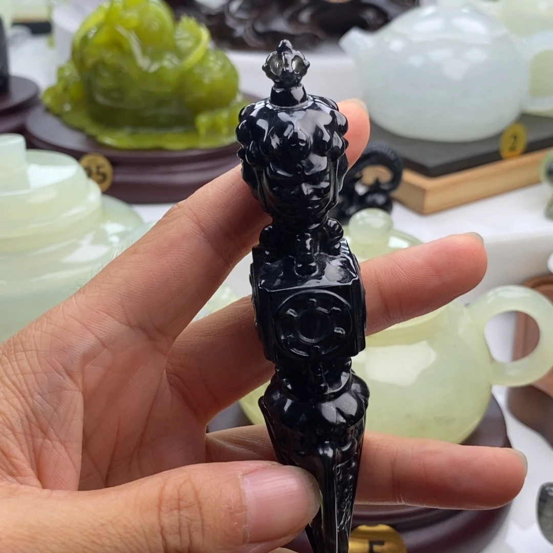 牟***生未镶嵌岫玉四大名玉把件